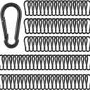 MIVIDE 100 Pack M4 Black Carabiner Clip Spring Snap Hook, 1.57 Inch Heavy Duty Small Snap Hooks Carabiner Quick Link Clip for Camping Hiking Traveling Outdoor Swing Gym, 110Lbs Capacity
