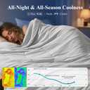 Cooling Comforter Queen Size, Double-Sided Cooling Blanket for Hot Sleepers, Breathable Lightweight Comforter for Night Sweats, All Season Cool Blanket, Soft Cold Touch,(90"x90" Light Gray)