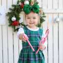 2 x Baby Girl Bows Newborn Headband 0-6 Months Infant Big Bows for Birthday/Baby Shower/Photography/Baby Gifts (Green & four-leaf clover)