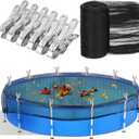 15 Feet Round Leaf Net Cover for Above Ground Pool, Winter Cover Mesh Cover with 12 Pcs Large Metal ClipsPool Safety Net Fits 15FT Above Ground Pools, Keeps Leaves Out of Your Pool Black