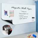 ZHIDIAN Magnetic Whiteboard Contact Paper for Wall 60 x 36 inches, Magnetic Dry Erase White Board Sticker with Non-Adhesive Backing for Office Home School