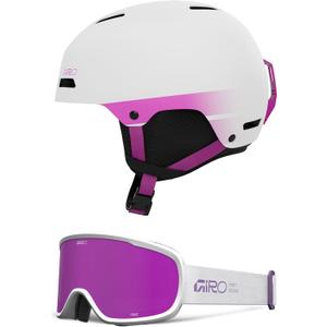 Giro Ledge Ski Helmet - Snowboarding Helmet for Men, Women and Youth (Large, (Combo) Matte White/Pink - Mauve Purple Stacked)