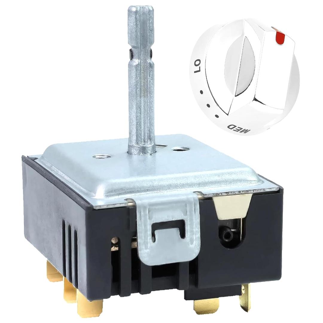 DG44-01006A Dual Burner Infinite Switch dg44-01006a Range Replacement Part Part Number: PER001-02D for Samsung Series Range/Oven Surface Element Control Switch,Fit for NE58F9500SS etc (Includes1knob)