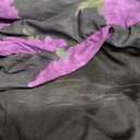 Mojessy Sheer Dress for Women Sexy Short Sleeve Ruched Mesh Bodycon Dress Adjustable Strap Top Mini Skirt 3 Piece Outfits Set, Floral Purple, M