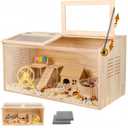 Wooden Hamster Cage,40" L x 20" W x 20" H Animal Cabinet for Dwarf Syrian Hamsters Degus, Hamster Habitat with Openable Top and Large Acrylic Sheets.