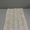 H.VERSAILTEX Bathroom Rugs Bath Rugs for Bathroom Non Slip Bath Mats Extra Thick Chenille Striped Rug 17" x 24" Absorbent Soft Shaggy Washable Dry Fast Bath Mats for Bath Room Floor - Ivory