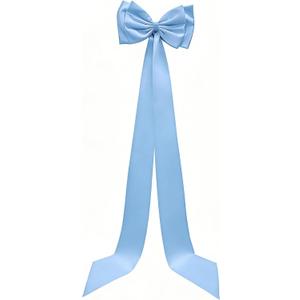 Giant Bow Decoration,Big Bows for Home Wreath Wall Backdrop Wedding Engagement Decor,Double Layer Large Satin Decorative Bows for Birthday Party Baby Shower Room Supplies(Blue Bow,71x18 Inch,Satin)