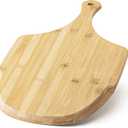 Pizza Peel, Premium Bamboo Pizza Spatula Paddle Cutting Board Handle (Baking Pizza, Bread, Cutting Fruit, Vegetables, Cheese) (17"L x 12"W)
