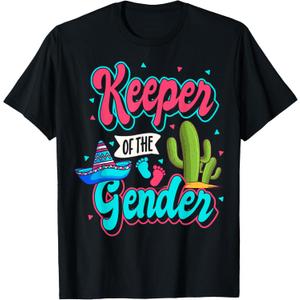 Mexican Gender Reveal Cinco de Mayo Baby Shower Party Fiesta T-Shirt (Small, Black)