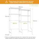 ULIFHOME U15 Over Washer and Dryer Storage Shelves, Laundry Above Washer Dryer Storage Rack Space Saver, 6-Tier Wire Shelf with 4 Hooks for Organization, 63.4"W x 17.3"D x 76.4"H, Holds 568lbs, White