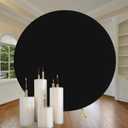 Black Round Backdrop Cover for 7.2ft Round Stand Circle Backdrop Cover for Birthday Wedding Baby Shower Black Arch Polyester Back Drop for Home Decoration