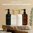 Black Plastic Bottle | Refillable Wall Mount Liquid Soap Dispenser with No Drill Brackets | 16 oz Hand Soap and Lotion for Every Bathroom | Two Bottles (Black Set 2)