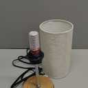 Unicozin Small Table Lamp, 3CCT & 7 RGB Color Changing, Dimmable Nightstand Lamp with Wood Grain Base, Touch Bedsides Lamp for Bedroom, Office, Kids Room, Nursery, Party, Beige Shade (14.5in)