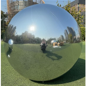Giant Inflatable Mirror Ball Hanging Disco Mirror Sphere Air-sealed Reflective Balloon for Nightclub Stage Party Decoration (Silver, 78.8 inch)