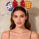 A Miaow Sparkling Headband Glitter Bow Hair Hoop Women Adults Butterfly Sequin Hair Clasp Halloween Party Festival Park Hair Accessory Costume (WD Story)