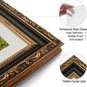 Antique 8x10 Picture Frame, Ornate Embossing Frame with Paper Mat and Real Glass, Fit for 8x10 without Mat or 5x7 with Mat, Tabletop or Wall Mounting Display, Black and Antique Gold, 1 Pack