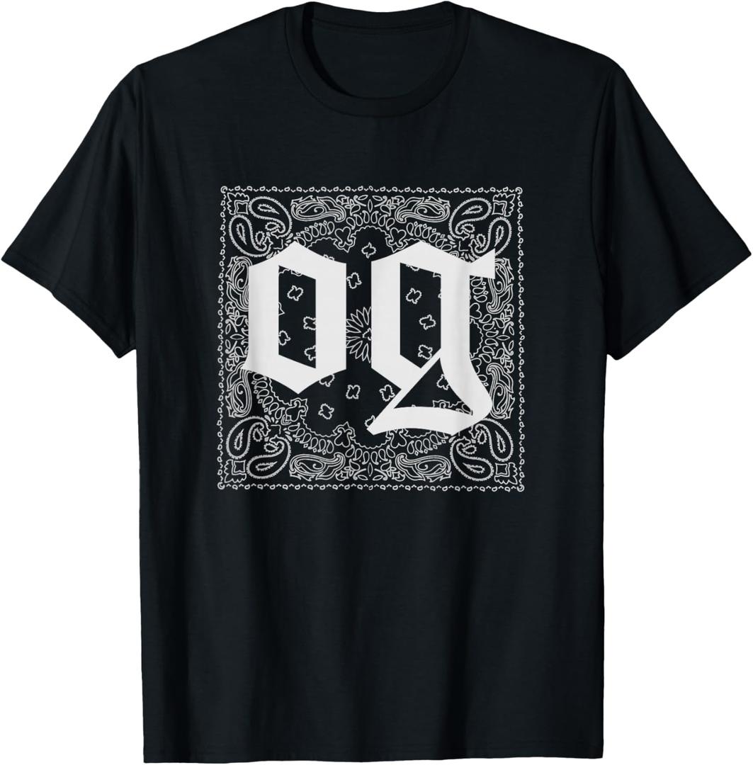 OG Shirts For Men Original Gangster East Los Cholo Lowrider T-Shirt, 2 pc, size S, dark blue