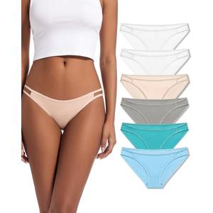 Jo & Bette underwear women pack cotton - Bikini Panties - Cotton Panties Low Rise Hipster Breathable Soft Stretch, Size 5