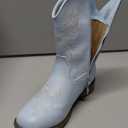 DREAM PAIRS Girls Cowboy Cowgirl Western Boots, Light Blue, 1 Little Kid