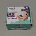 Child Safety Door Knob Cover (4 Pack) Hard-to-Remove Dual-Lock Door Handle Covers for Kids - Reusable Baby Proof Door Knob Locks - Installs Easily, No Tools Needed (White)