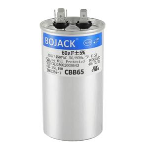 BOJACK 50 uF 5% 50 MFD 370/450 V CBB65 Round Run Start Capacitor for AC Motor Run or Fan Start and Cool or Heat Pump Air Conditione