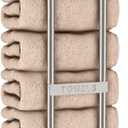 STWWO Bathroom Towel Storage for Bathroom, Wall Towel Rack for Rolled Towels, 30 inch Towel Holder Wall Mounted with Metal Shelf Can Holds 6 Large Towels, Brushed Nickel