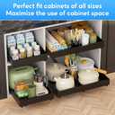 Expandable Pull Out Cabinet Organizer Adhesive12.5"-20.6" W21" D No Drill Adjustable Cabinet Drawers,Slide Out Cabinet Organizer for Home Kitchen,Pantry,Black 1PC