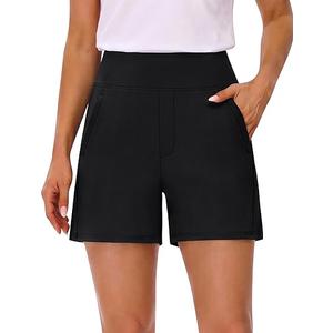 BMJL Womens Dressy Casual Shorts 5" Summer Travel High Waisted Lounge Golf Workout Running Shorts with Pockets, Large