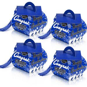 2 x KPOSIYA Graduation Party Favors Boxes，32 pcs Class of 2026 Graduation Cap Candy Box with Tassel，Grad Gift Treat Boxes for 2026 Table Centerpieces Decorations(Blue)