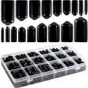 240 Pcs Rubber End Caps, 9 Sizes Bolt Covers Caps for Screws, Black Vinyl Flexible Screw Thread Protector Tips Assortment Kit for Metal Tube Furniture Legs