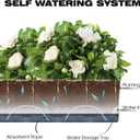 Self Watering Planters Pots for Indoor Plants, 7 Pack 4+8+17 Inch Plastic Window Boxes Planters Herb Planter, Rectangle Rectangular Planter Windowsill Planters with Drainage and Saucer