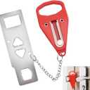 Portable Theft Door Lock for Home Security Travel Safety Lock for Hotels Easy Installation Material Red Handle Design Random Style