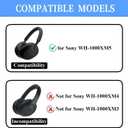 Adhiper 3Sets Siliocne Sweat Case Cover for Sony WH-1000XM5 Headphones, Embody XM5 Earpad Cover/Ear Covers/Headband Cover Protector, Washable Sweatproof Soft Headphones Case AccessoriesBlack