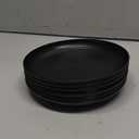 LIYH 20 Pcs Wheat Straw Black Plastic Plates - 9 Inch Unbreakable Dinner Plate Reusable, Dishwasher & Microwave Safe, Camping Outdoor Plates