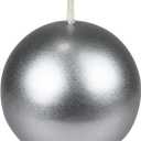 Zest Candle 12-Piece Ball Candles, 2-Inch, Metallic Silver