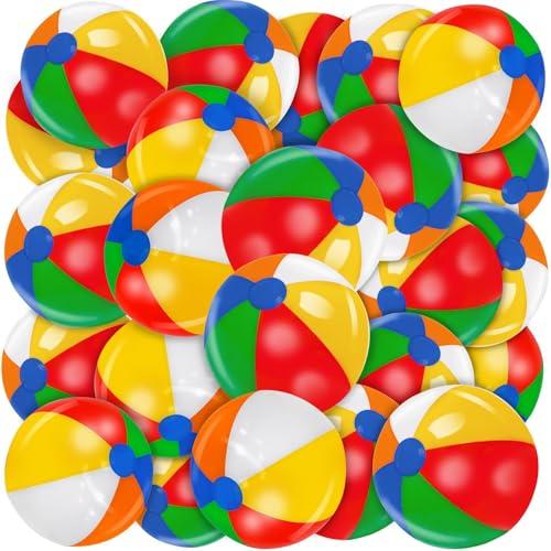 11 Pack 12 Inch Rainbow Beach Balls Bulk, Inflatable Swimming Pool Toys Beach Ball for Kids Birthday Party Favors Outdoor Summer Games Hawaiian Tropical Luau Themed Pool Party Decorations