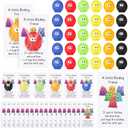 24 Sets Monsters Friends Gifts Bulk Stress Relief Toys with Positive Cards Squeeze Stress Ball for Adults Squeeze Relief Fidget Toys Inspirational Pocket Hug Gifts Party Favors