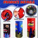 3 Sets Spandex Cylinder Stand Covers Cake Pedestal Cover Dessert Table Gift Display Round Cylinder Stand Covers for Birthday Party Baby Shower Backdrop Wedding Props Decor, Spiderweb Red Blue
