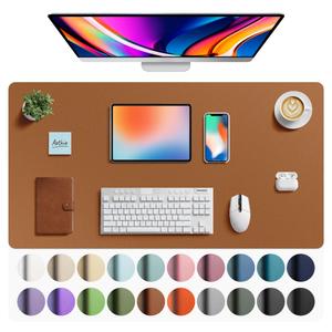 Aothia Faux Leather Desk Mat - Large Mouse Pad, Non-Slip PU Leather Blotter, Waterproof Writing Surface for Office and Home (Brown, 40" x 24")