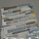 WOWSTAR 10-Sheet Peel and Stick Backsplash Tile for Kitchen, Back Splash Stick On Tiles for Kitchen Wall (Grey and Blue)