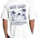Mens Graphic T-Shirts Short Sleeve WEST Coast Palm Tree Print Summer Top 100% Cotton Casual California Tees for Men (Medium)