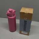 ENCOOL Insulated Water Bottle with Straw Stainless Steel Water Bottle, Leak-Proof, BPA-Free, Double Wall Vacuum Keeps Cold for 24 Hours for Sports, Travel, School (32 oz, Turkish Rose)