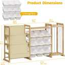 3-in-1 Toy Storage Organizer with 9 Bins & Bookshelf, 57.4"W,3 Shelves,9 Bins
