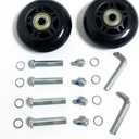 LOTOWELZON 2pcs Luggage Suitcase Replacement Wheels, 50/64/70/75/84/90mm Rubber Inline Roller Skate Wheels with 8mm(0.31") ABEC-7 608ZZ Bearings Repair Kits (Black)