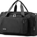 HOTOR Gym Bags for Men & Women - Spacious Duffle Bag with Shoe Compartment & Wet Pocket, Carry On Weekender Bag Portable Sports Duffel Bag for Workout, Fitness, Travel, Black, 22.6" x 11.2" x 13.6"