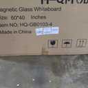 H-Qprobd Glass Whiteboard 60"x40" Magnetic Dry Erase White Board for Wall, Includes 12 Magnets, 8 Markers and 2 Erasers
