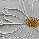 Hand Painted White Flower Texture Art 24x48 inch Modern Abstract Home Wall Decoration Oil Painting (Eft106)