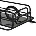 Aosom Wanderer Folding Bicycle Bike Cargo Storage Cart and Luggage Trailer with Hitch - Black