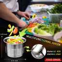 Stainless Steel Vegetable Squeezer, Upgrade Non-Slip Red Silicone Handle,Filling Pancakes,etc. (Upgrade 40oz)