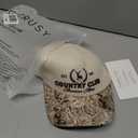 Vintage Western Trucker Hat | Men & Women | Country Cute Caps for Cowgirls Cowboys | Camo Denim Embroidered Cotton | Snapback (Beige)